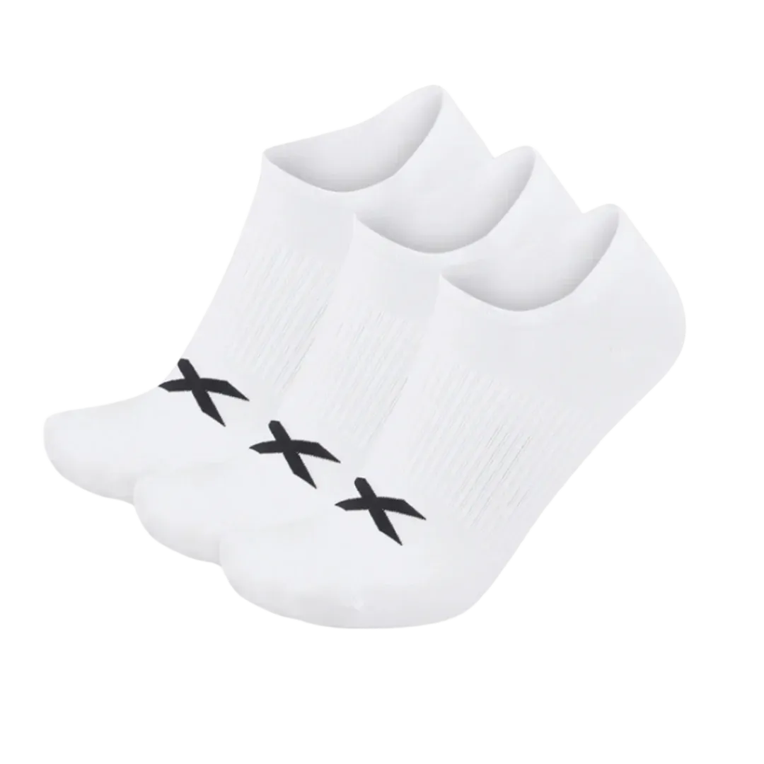 2XU - Invisible Sock 3 Pack - White/Black