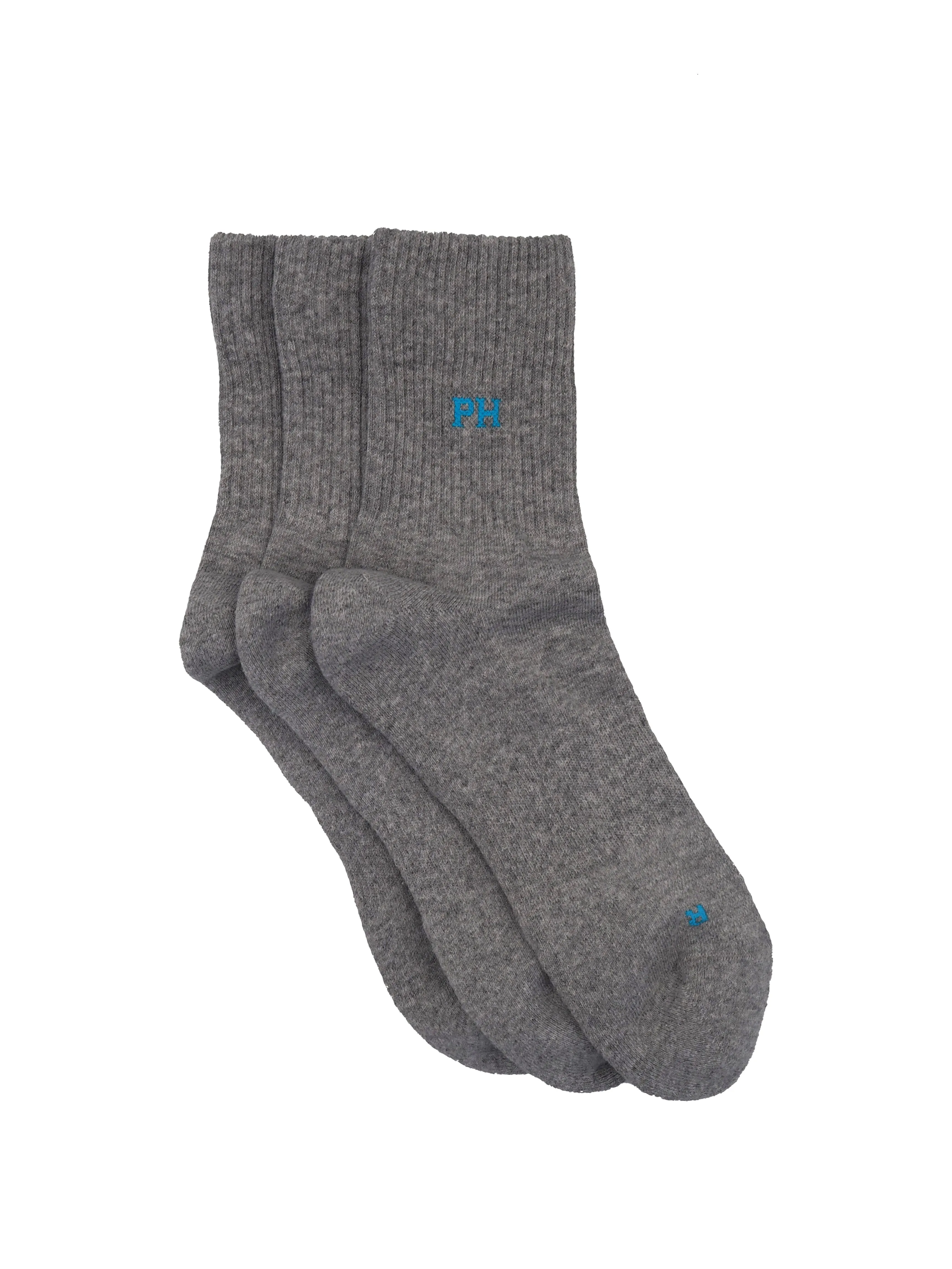 3 Pack Essential Quarter Men's Sport Socks - Grey