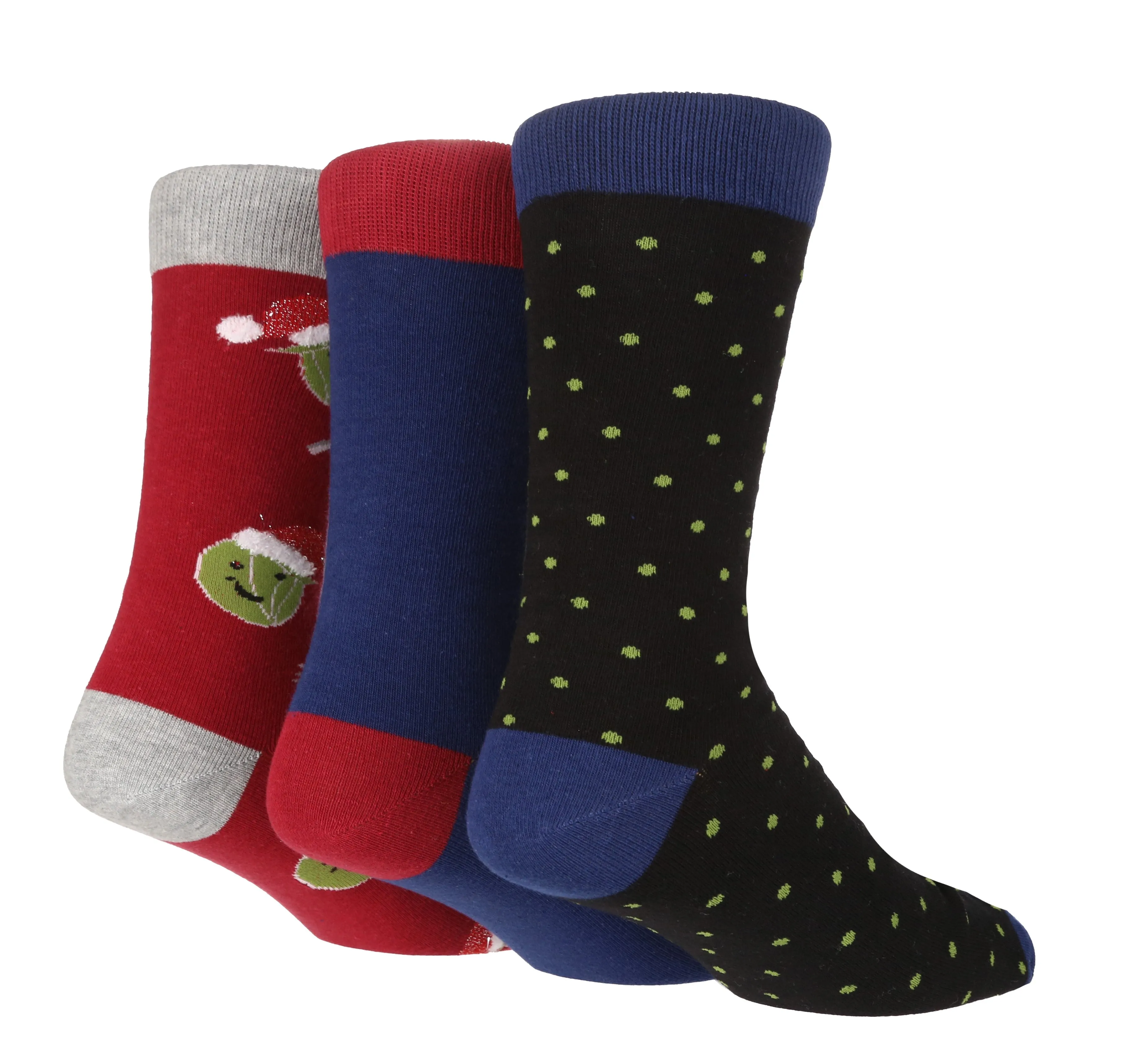 3 Pair Wild Feet Mens Novelty Christmas Cotton Socks