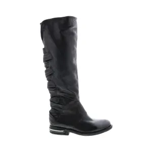 A.S.98 Teagan 516317-101 Womens Black Leather Zipper Knee High Boots