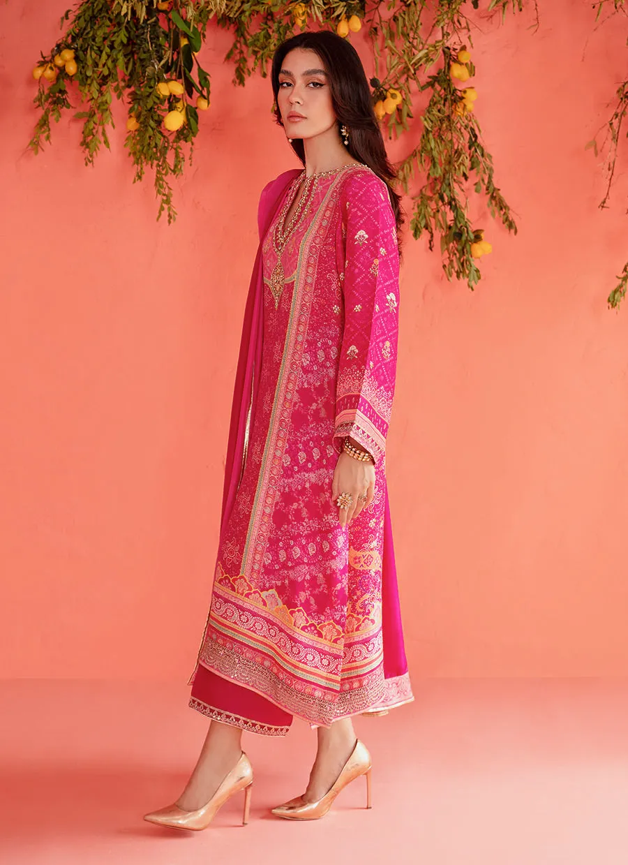 Asha Magenta Shirt And Dupatta