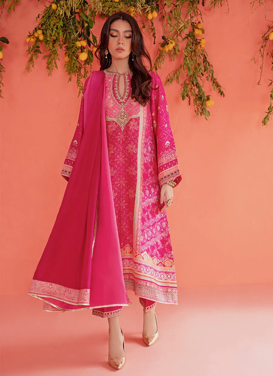 Asha Magenta Shirt And Dupatta