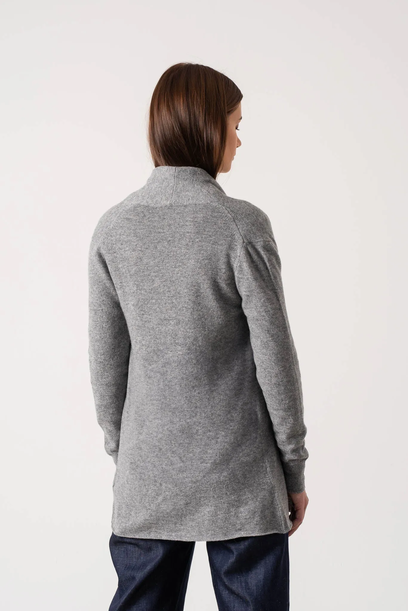 Aurea 100% Cashmere Cardigan Mélange Grey