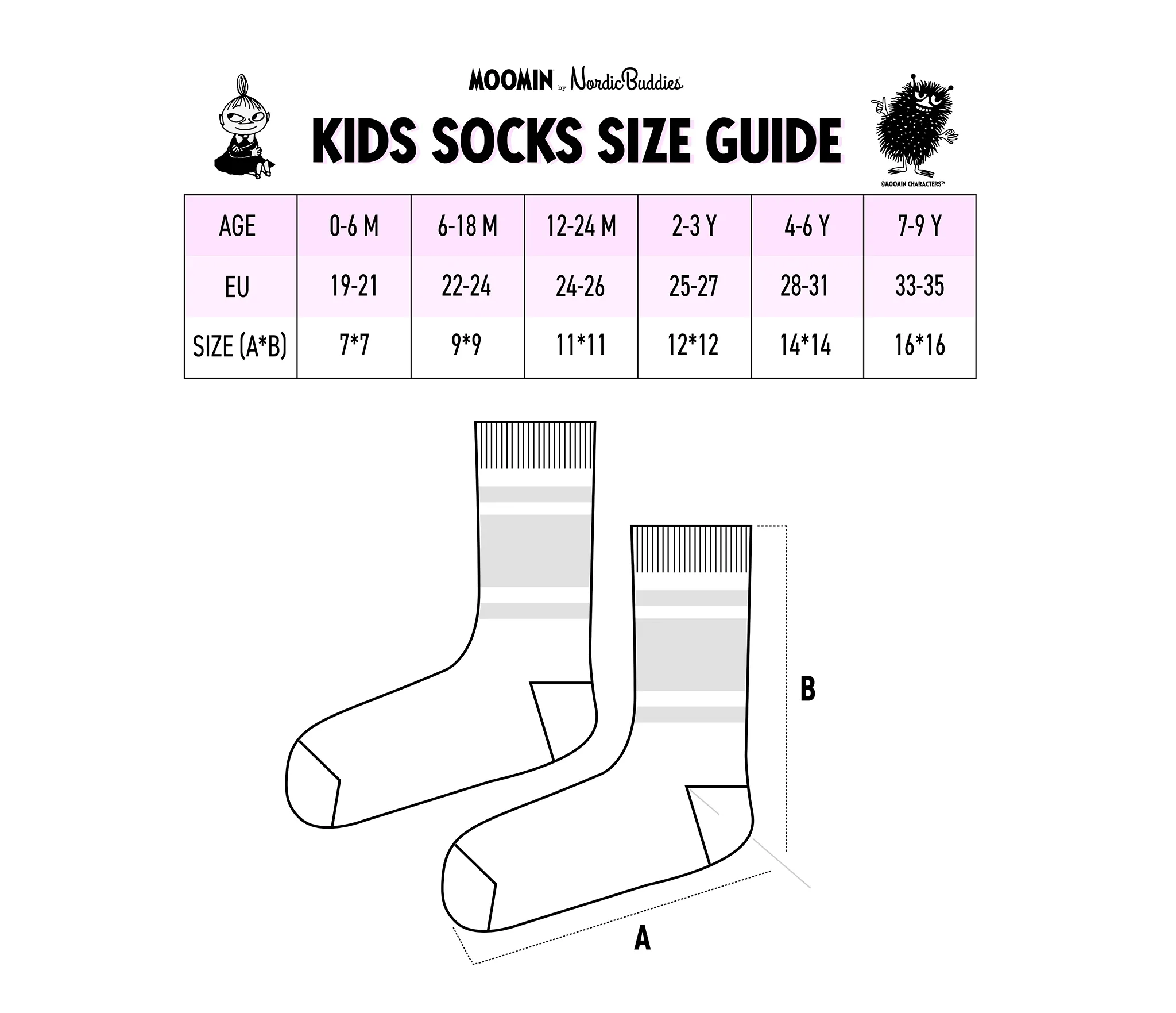 Baby Double Pack Snorkmaiden and Little My Socks