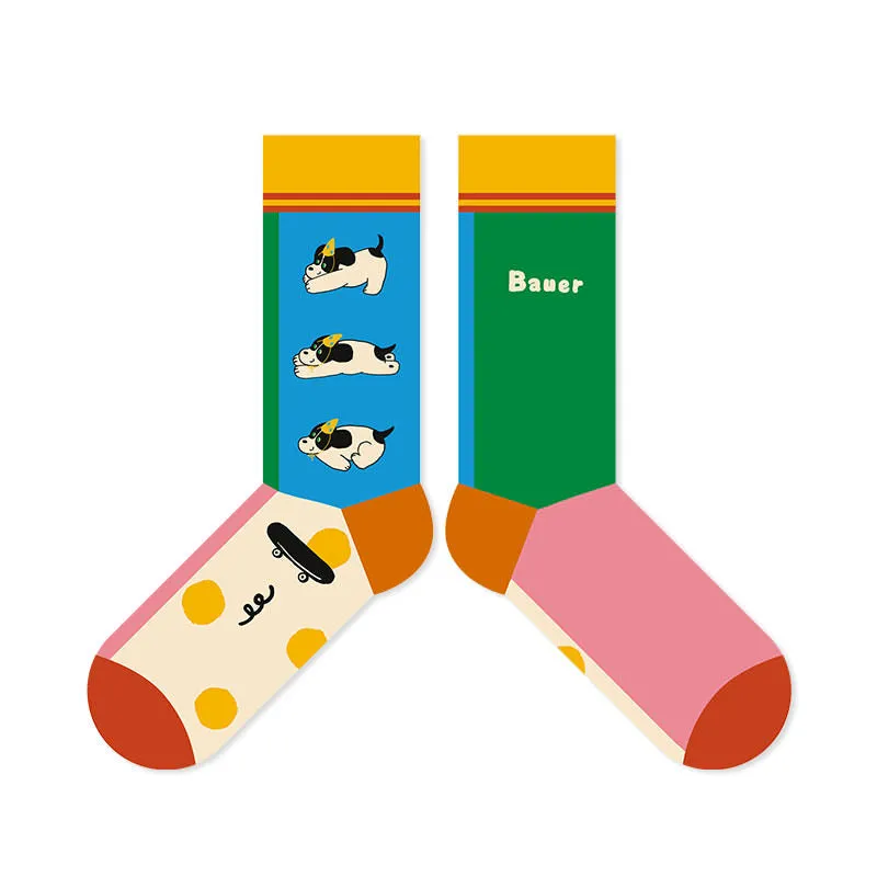 Beligogo Barkly Fabulous 5-Pack Cozy Pup Mid-Calf Socks