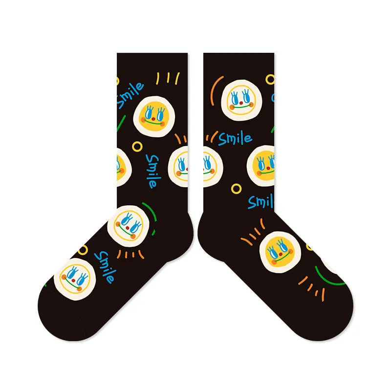 Beligogo Blissful 4-Pack Vibrant Cosmic Crew Socks for All Seasons