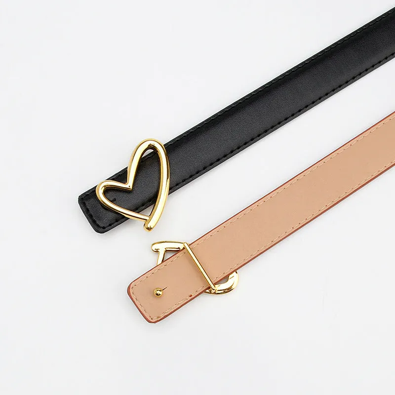 Belt Loop Elegant Fashion Women's Jeans Dress PU Leather Decorative All-Match Belt