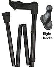 Black Adjustable Folding Cane with Comfort Palm Grip