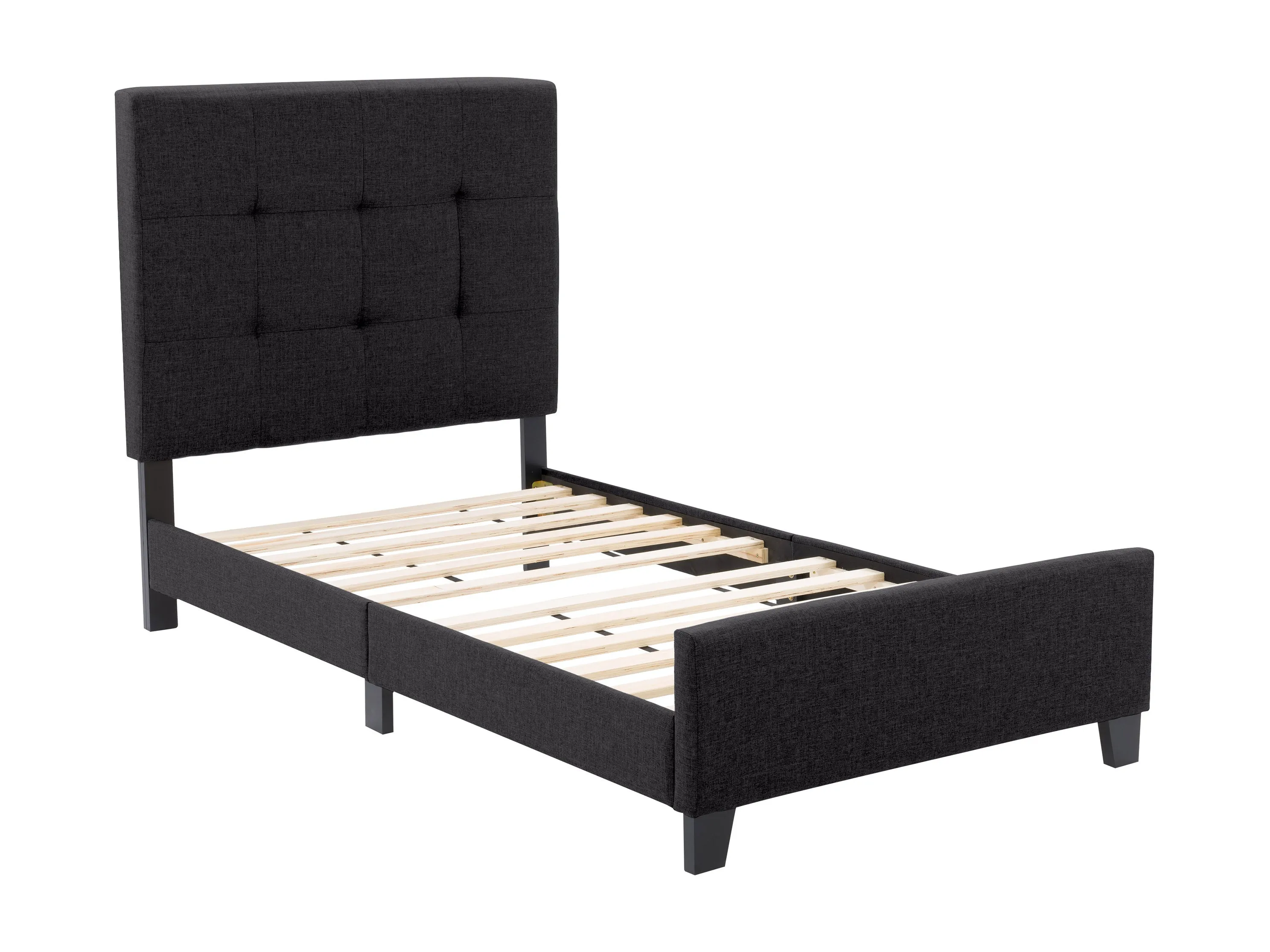 Black Twin/Single Panel Bed