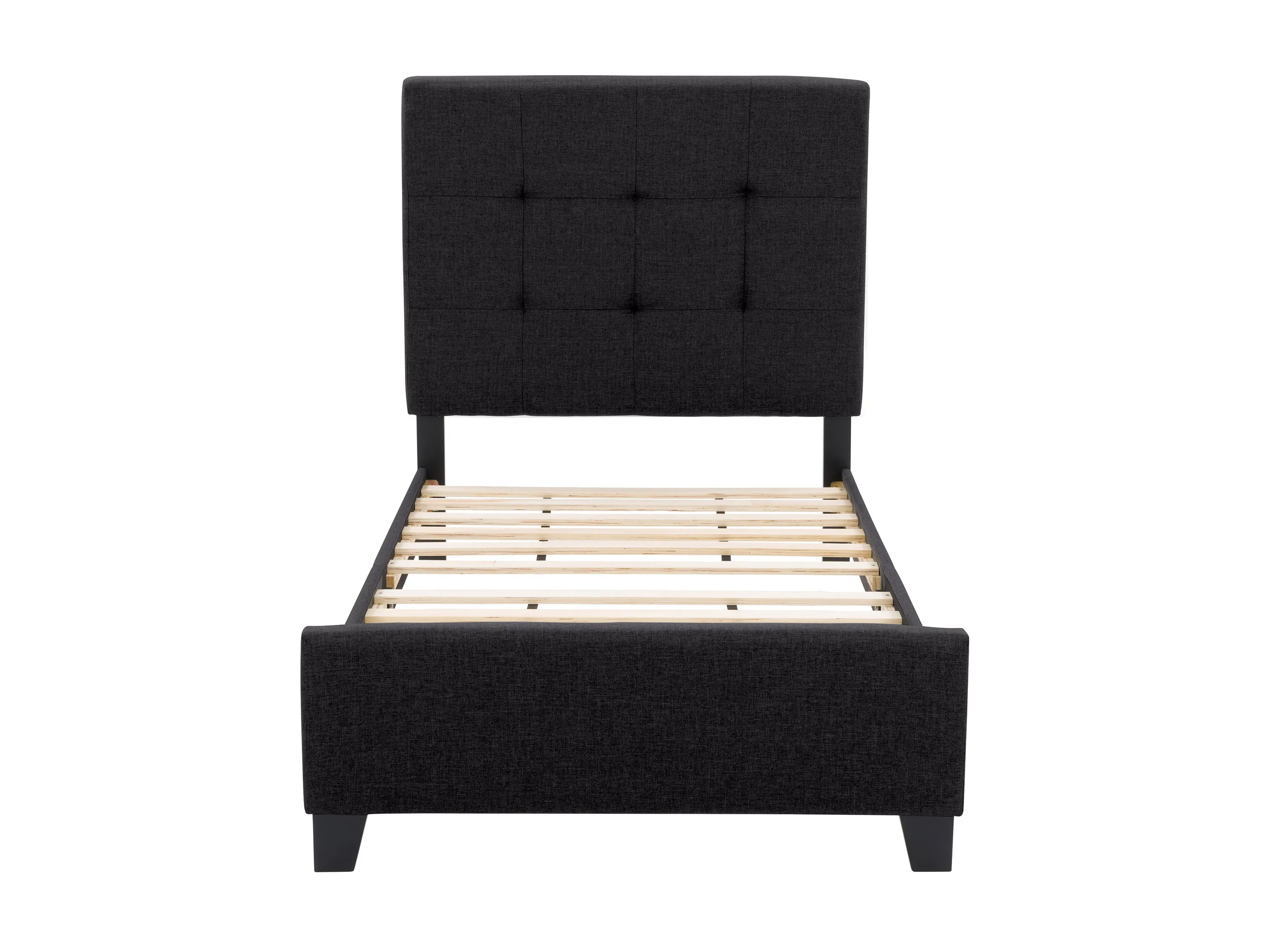 Black Twin/Single Panel Bed