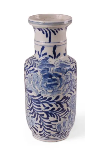 Blue and White Palm Vase