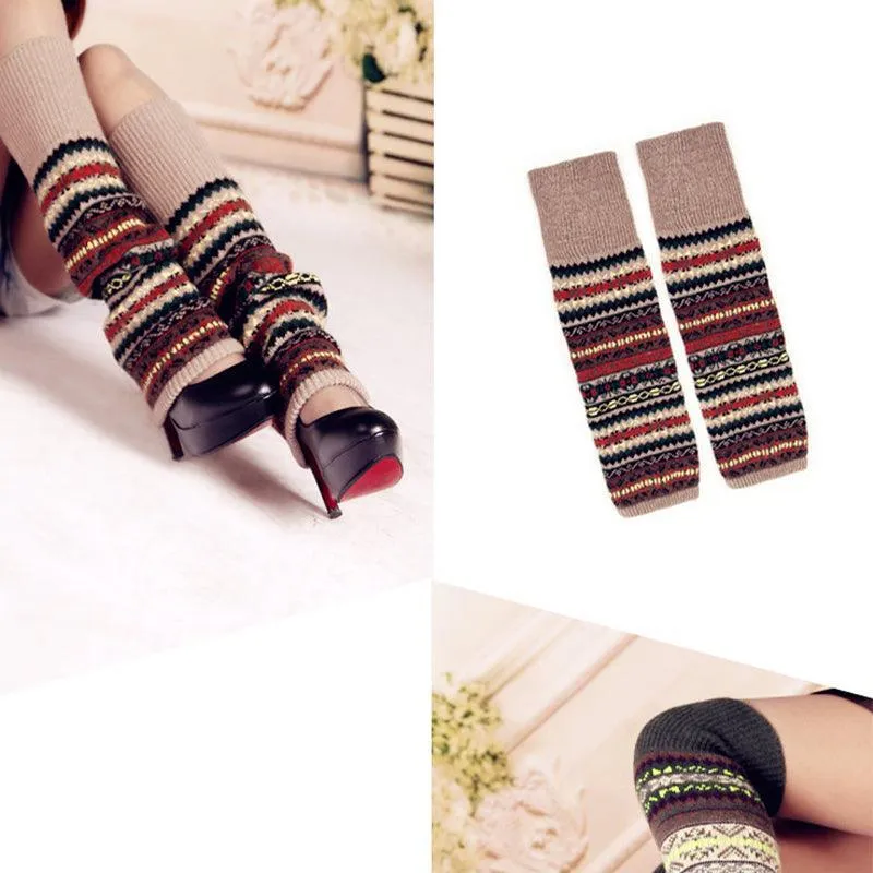 Bohemian Style Knee-High Knit Socks