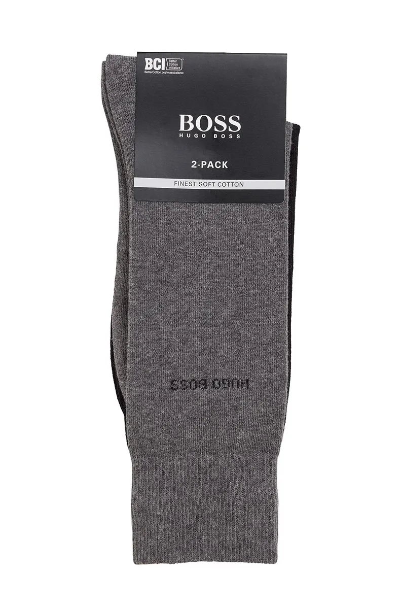 BOSS 2 Pack RS Uni Colours Sock in Black & Grey