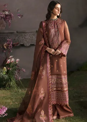 Brown Pakistani Palazzo Suit - Afrozeh La Fuchsia Formals '23 - Mahogany