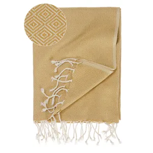 Cesme Hammam Towel [Mustard/White]