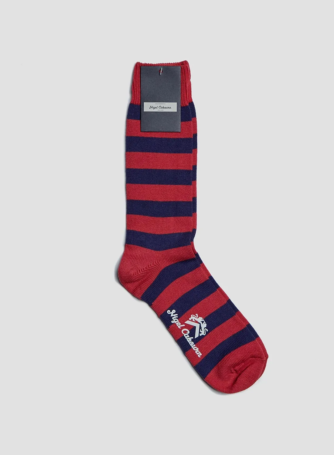 Cotton Stripe Socks in Blue/Red