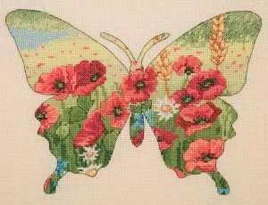 Counted Cross Stitch Kit Maia - Butterfly Silhouette, 05044