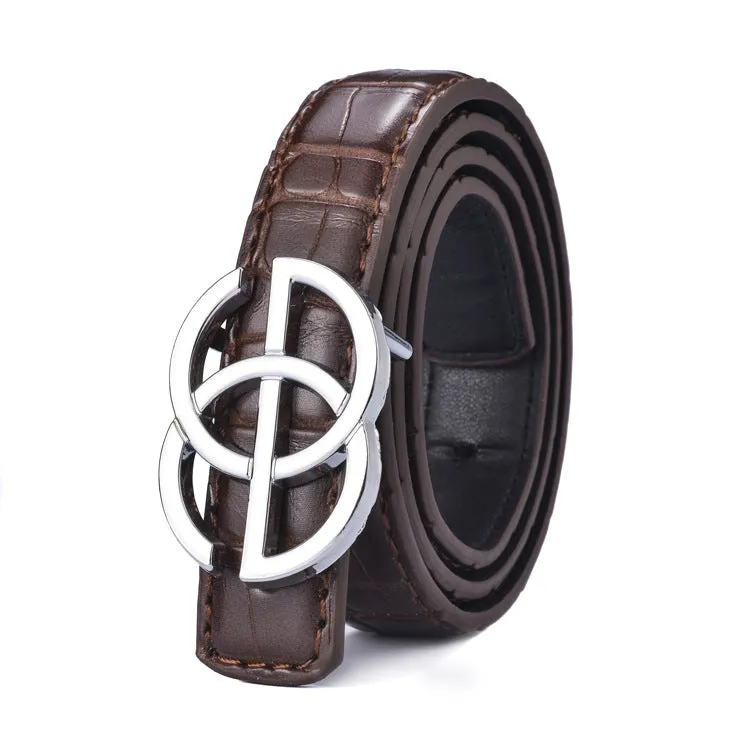 Cross Pattern Belt Simple Fashion Children's Leather Belt Student Decoration Thin Belt