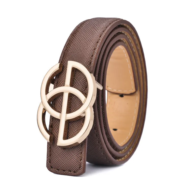 Cross Pattern Belt Simple Fashion Children's Leather Belt Student Decoration Thin Belt