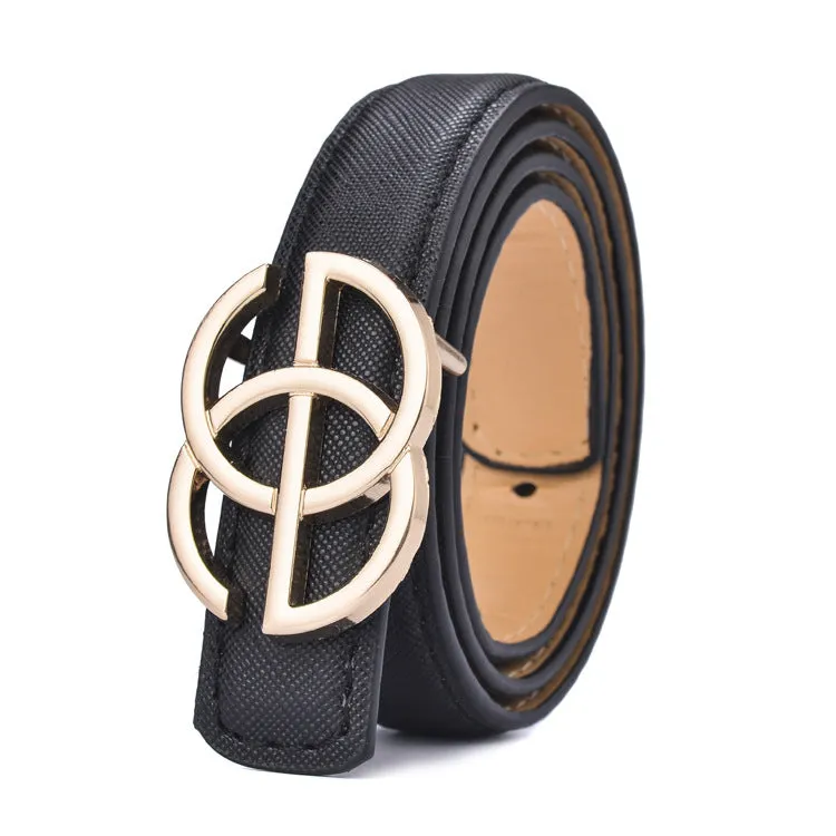 Cross Pattern Belt Simple Fashion Children's Leather Belt Student Decoration Thin Belt