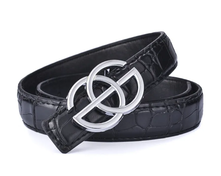 Cross Pattern Belt Simple Fashion Children's Leather Belt Student Decoration Thin Belt