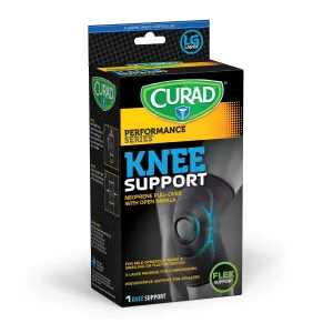 CURAD IRONMAN Neoprene Pull-Over Knee Supports with Open Patella size L/XL