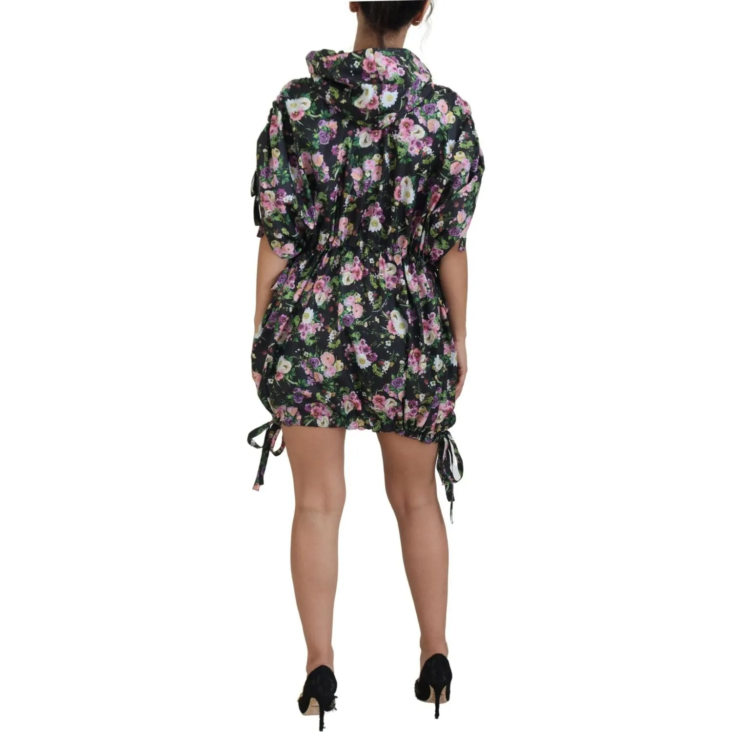 Dolce & Gabbana Elegant Floral Mini Dress with Logo Detail