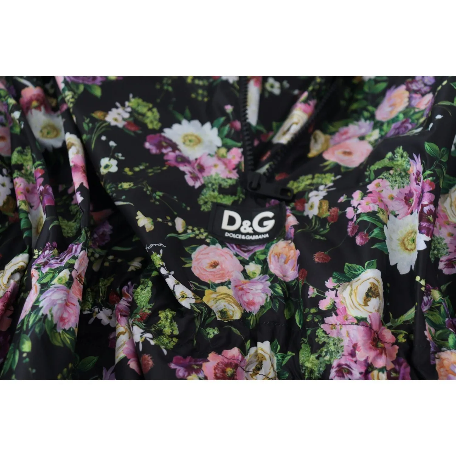 Dolce & Gabbana Elegant Floral Mini Dress with Logo Detail