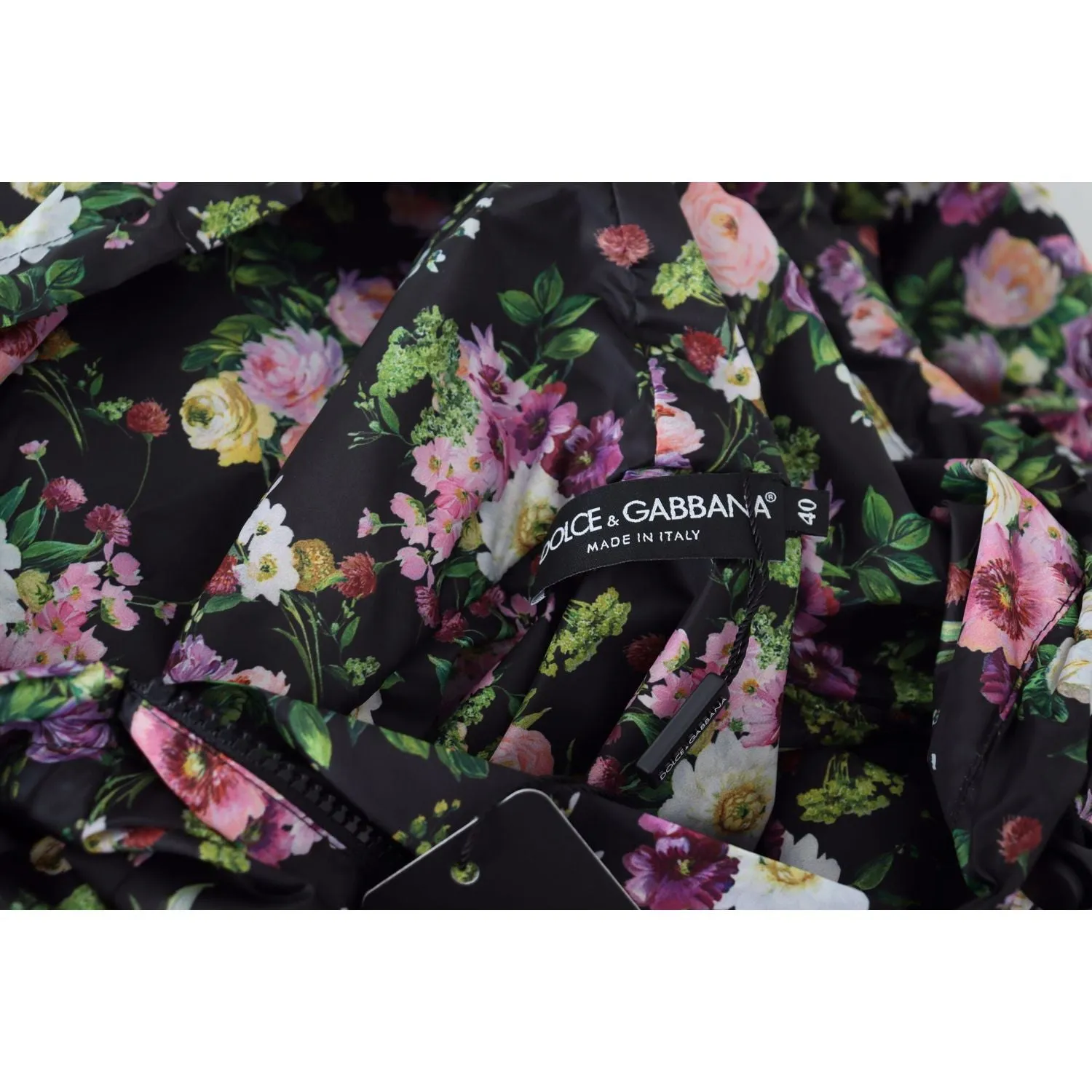 Dolce & Gabbana Elegant Floral Mini Dress with Logo Detail