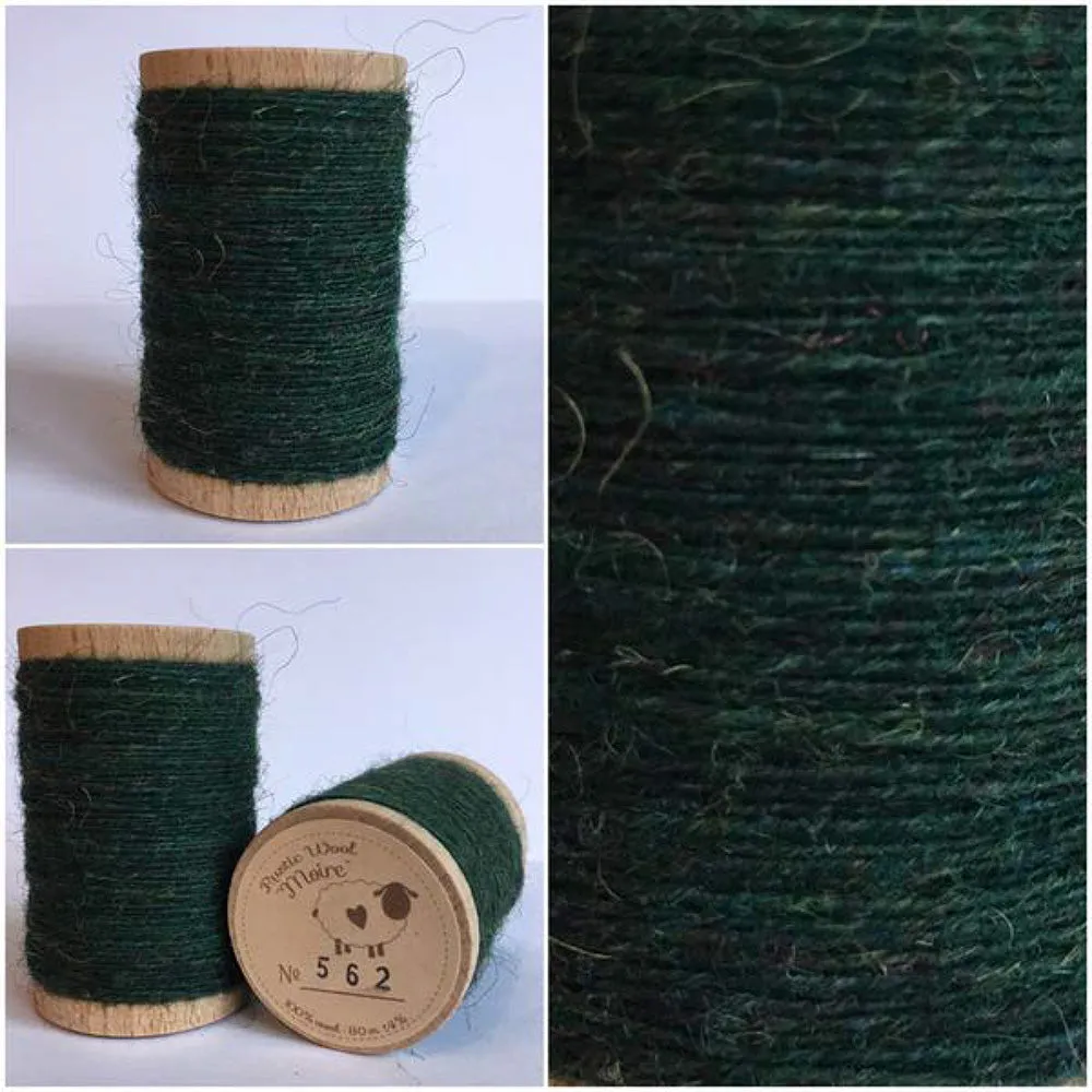 EVERGREEN SPARKLE Hand Dyed Fat EIGHTH Wool Fabric for Wool Applique and Rug Hooking