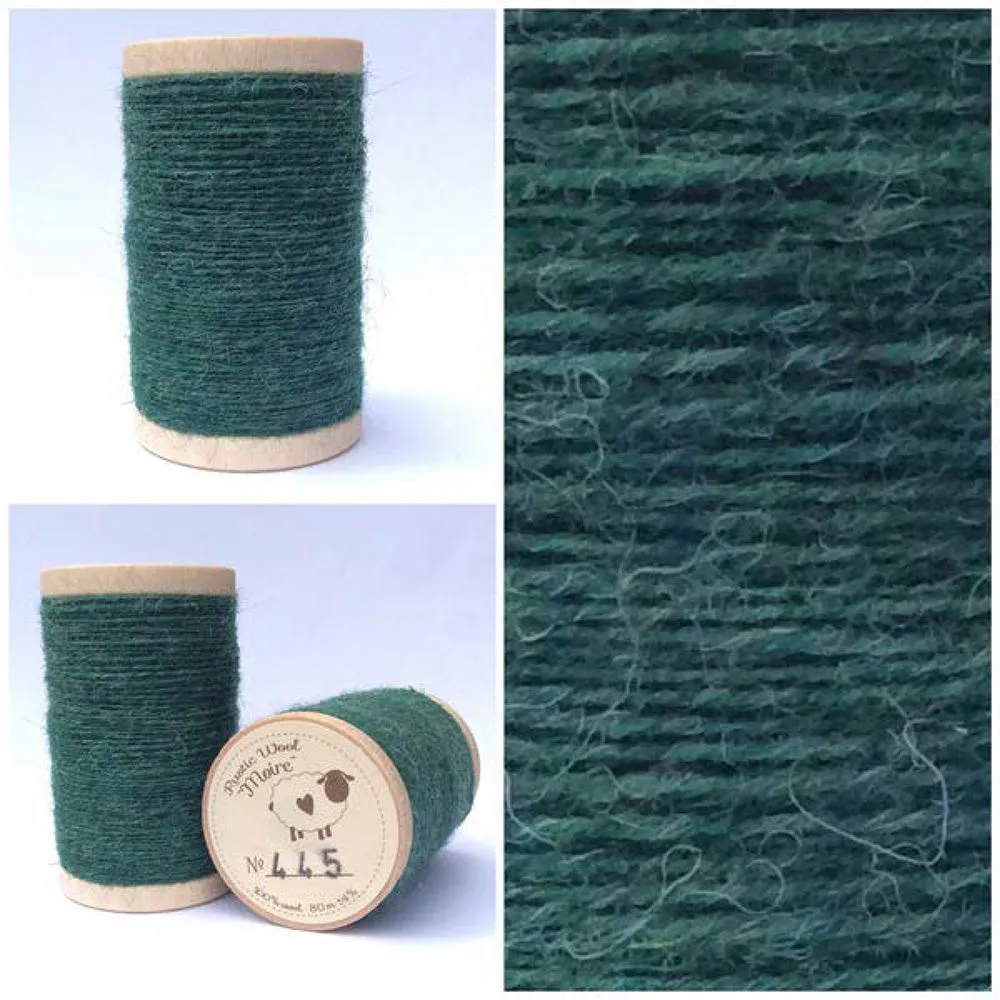 EVERGREEN SPARKLE Hand Dyed Fat EIGHTH Wool Fabric for Wool Applique and Rug Hooking