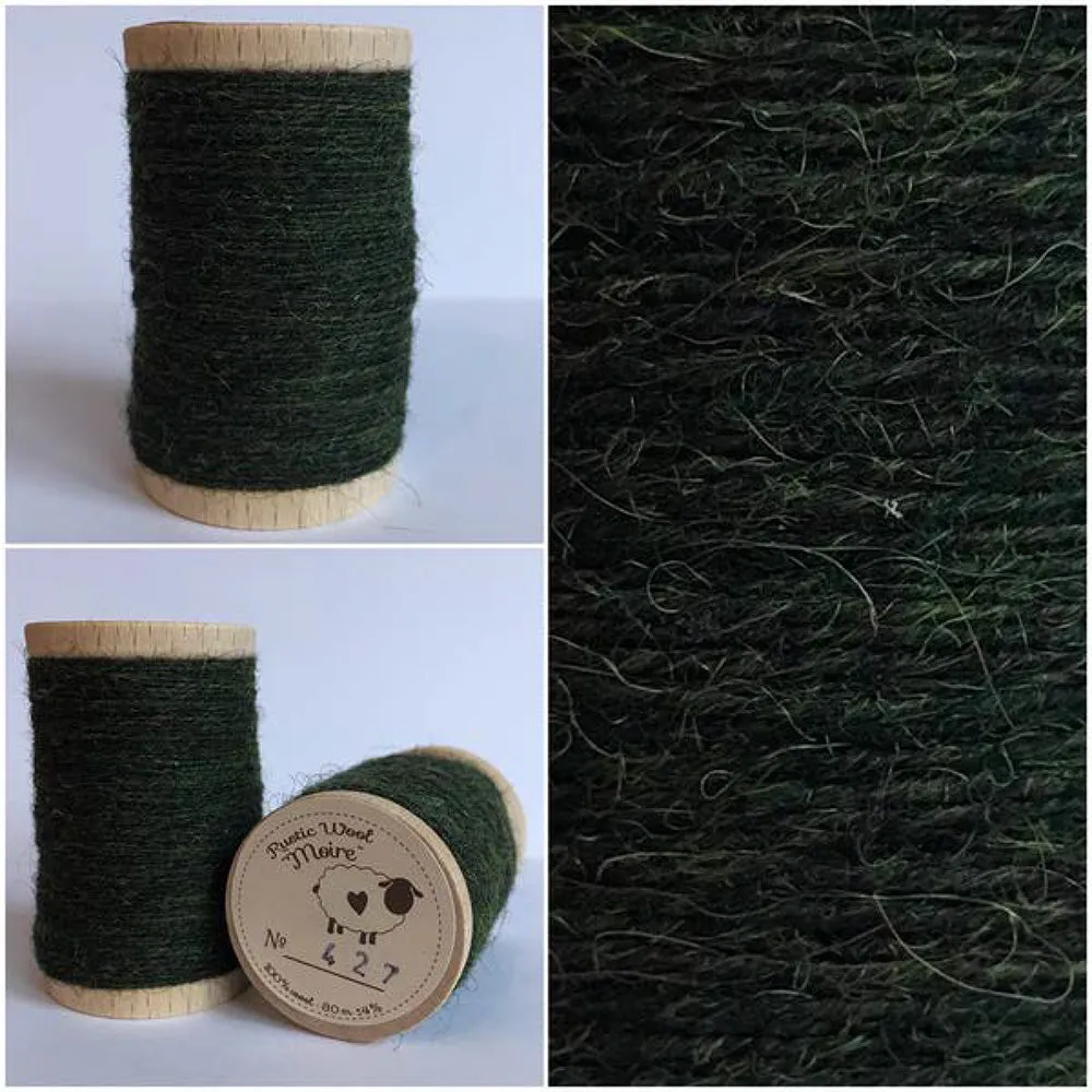 EVERGREEN SPARKLE Hand Dyed Fat EIGHTH Wool Fabric for Wool Applique and Rug Hooking