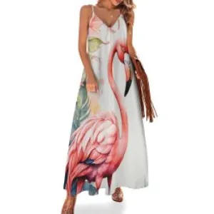 Flamingo Spaghetti Strap Ankle-Length Dress Long dress