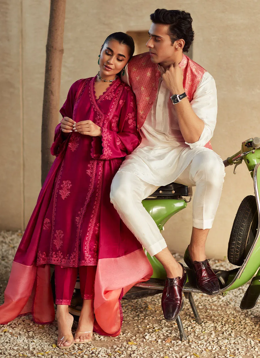 Gaelle Magenta Shirt and Dupatta