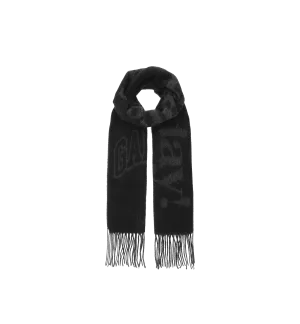 GANNI Black Please Recycle Scarf