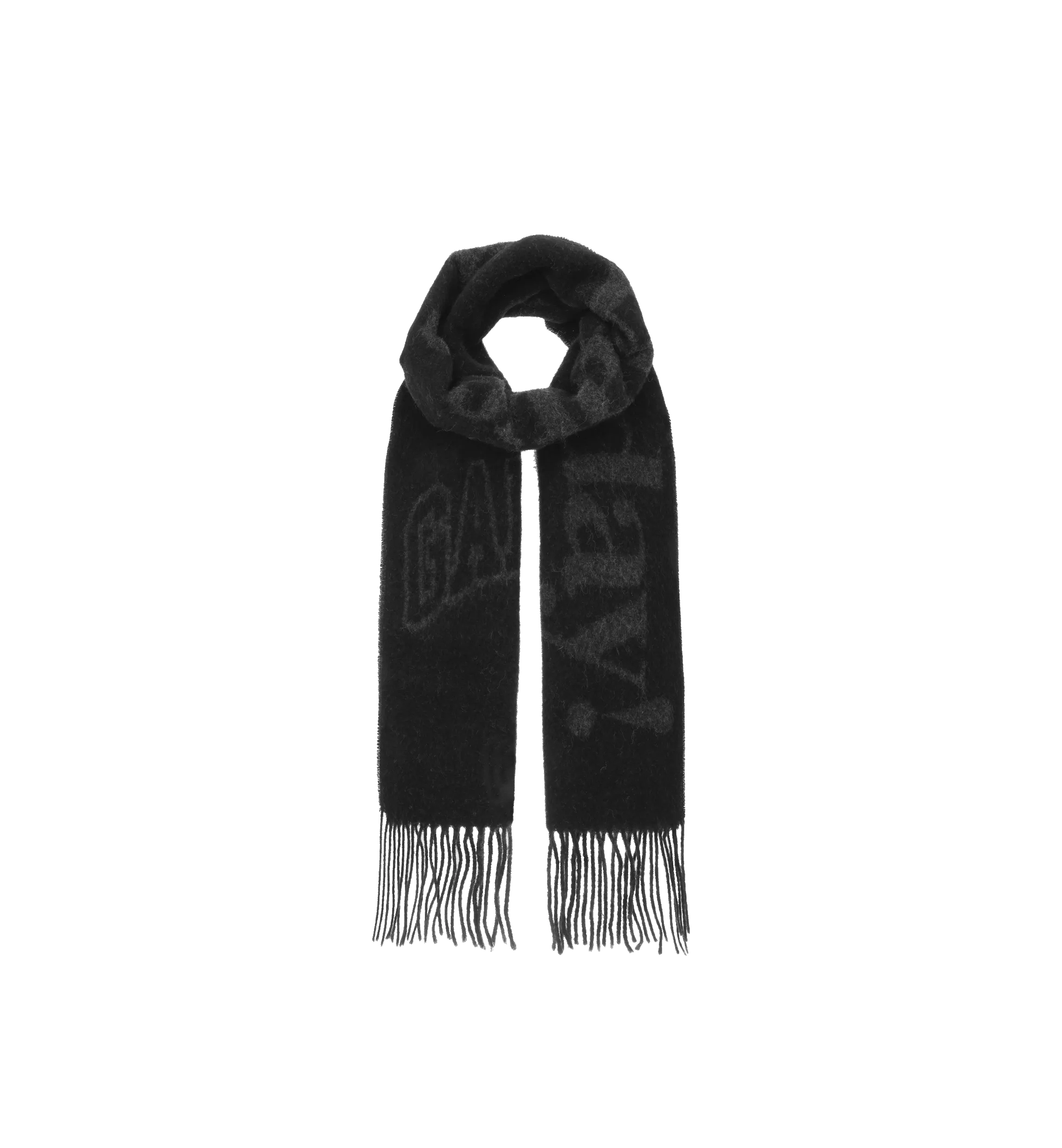 GANNI Black Please Recycle Scarf