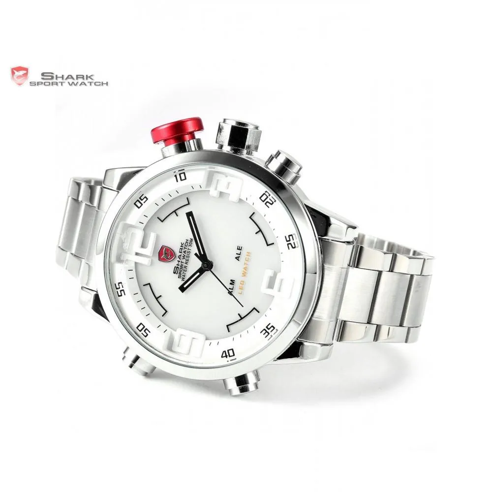 GULPER Shark Sport Watch Silver/White/Red  SW 104