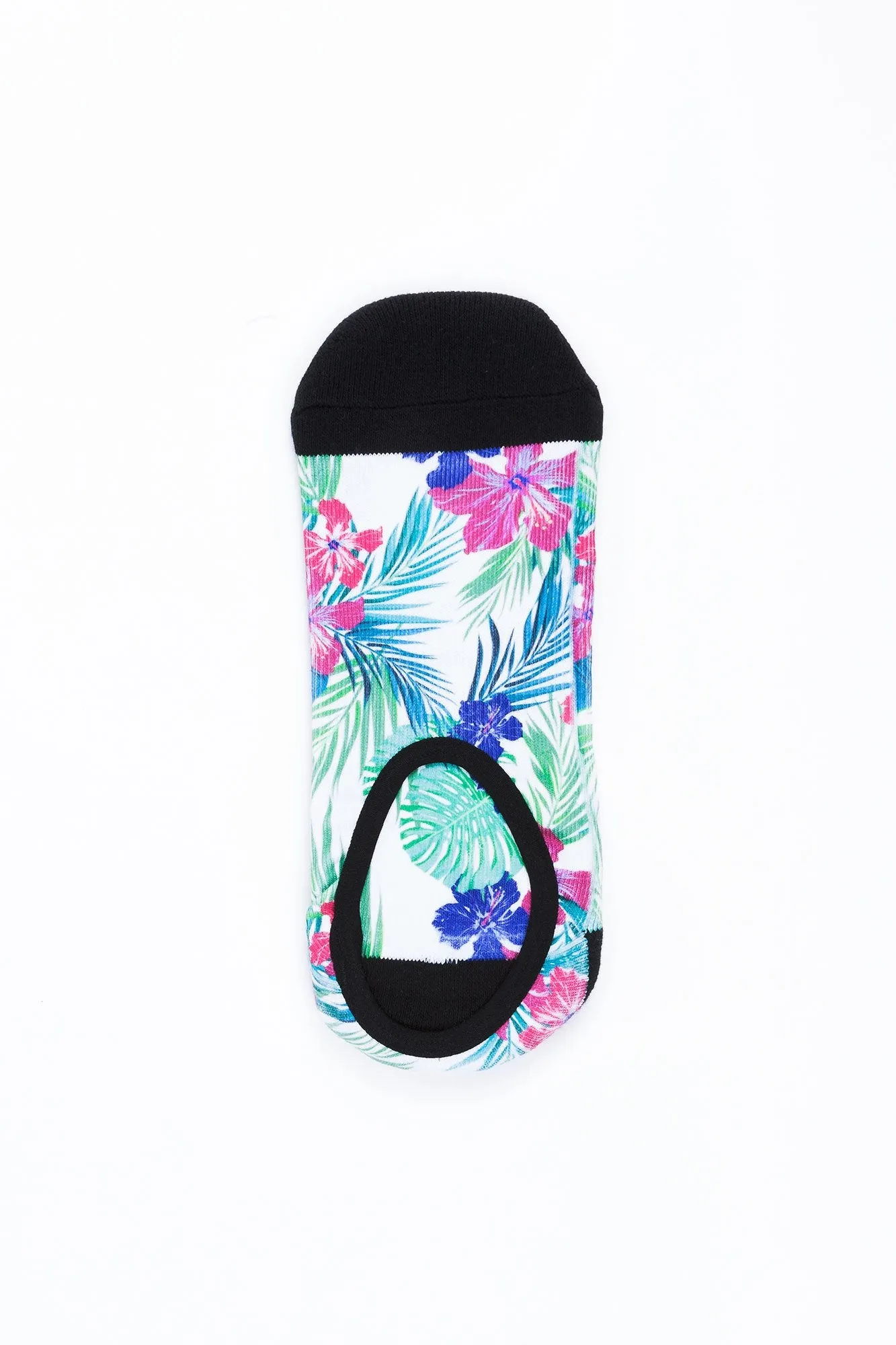 Guys Tropical Floral Print Liner Socks