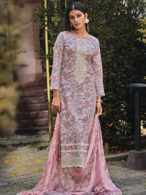 Ibiza Lawn Cotton Pink Embroidered Unstitched Women Suit Set