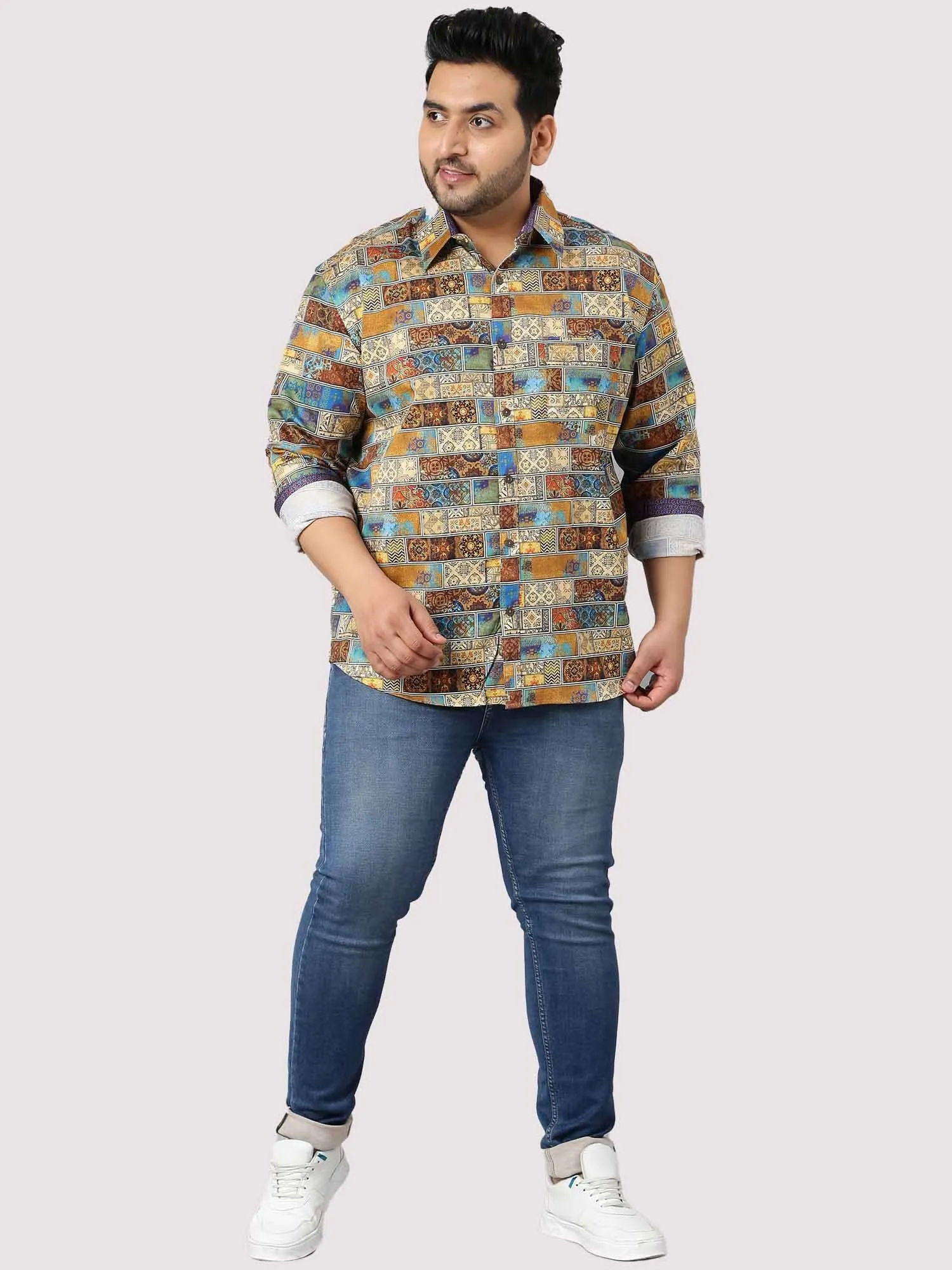 King Mens Printed Casual Shirt Men's Plus Size