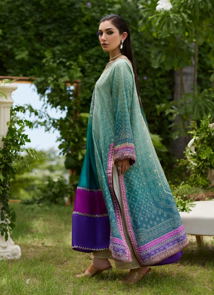 Leisha Teal Ombre Shirt And Dupatta