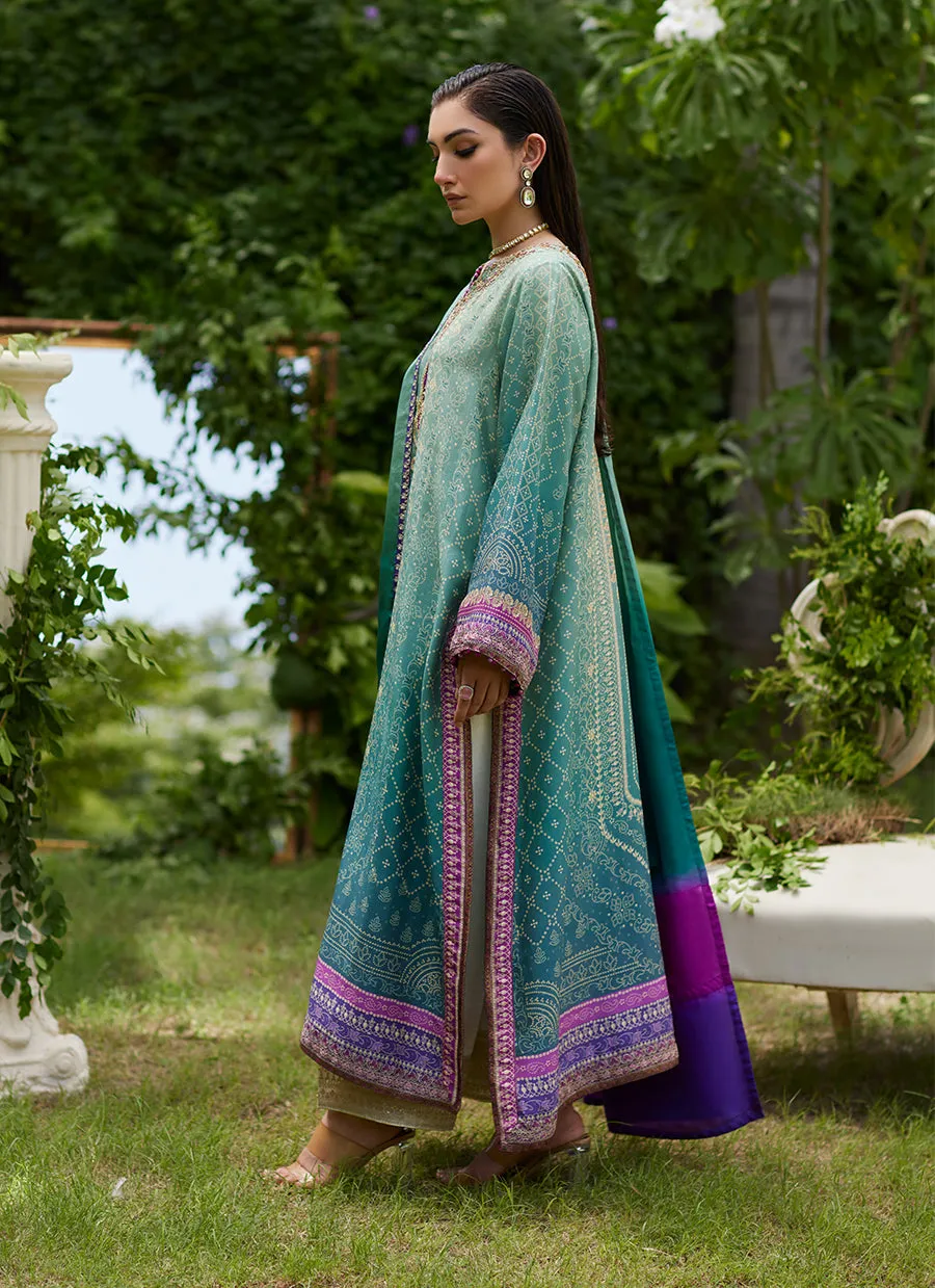 Leisha Teal Ombre Shirt And Dupatta