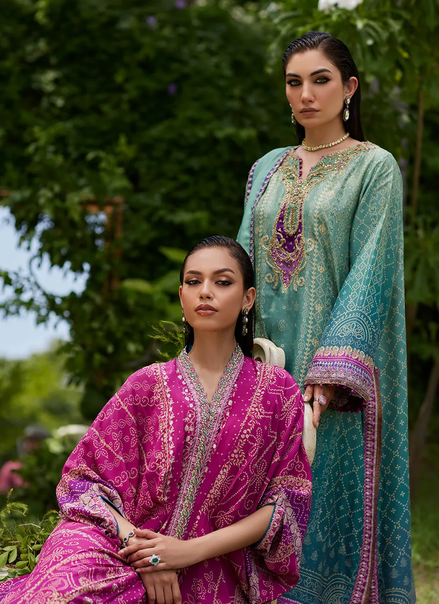 Leisha Teal Ombre Shirt And Dupatta