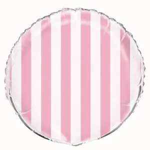 Lovely Pink & White Striped Foil Balloon