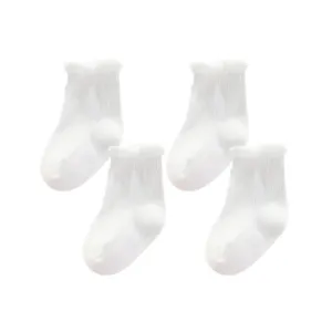 Ma Mer Frilly Crew Socks - White and White