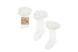 Mama's Feet Children's Knee-High Socks - Tutu | Ecru