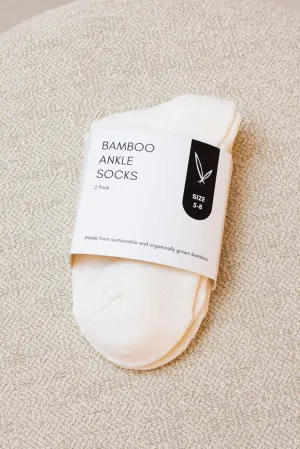 Men's Bamboo Ankle Socks 2 Pack - White