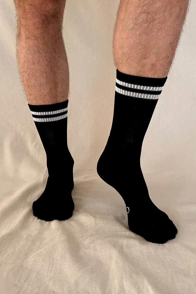 Men's Bamboo Cushion Crew Socks 3 Pack - Black