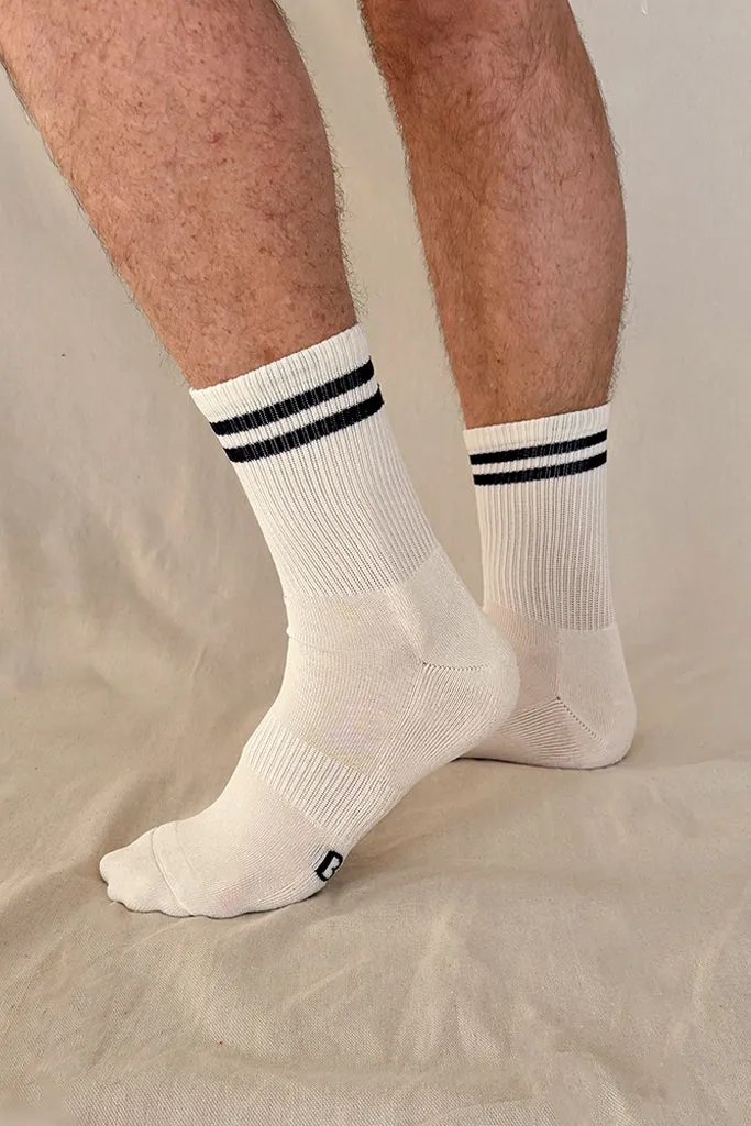 Men's Bamboo Cushion Crew Socks 3 Pack - White