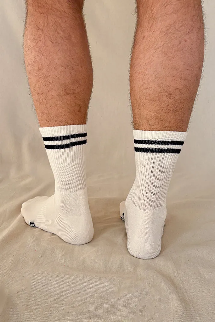 Men's Bamboo Cushion Crew Socks 3 Pack - White